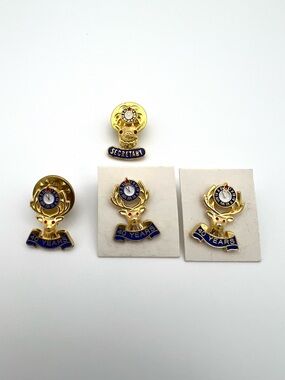 Vintage BPOE Elks Lodge Collectible Pins - Secretary & 40 Years